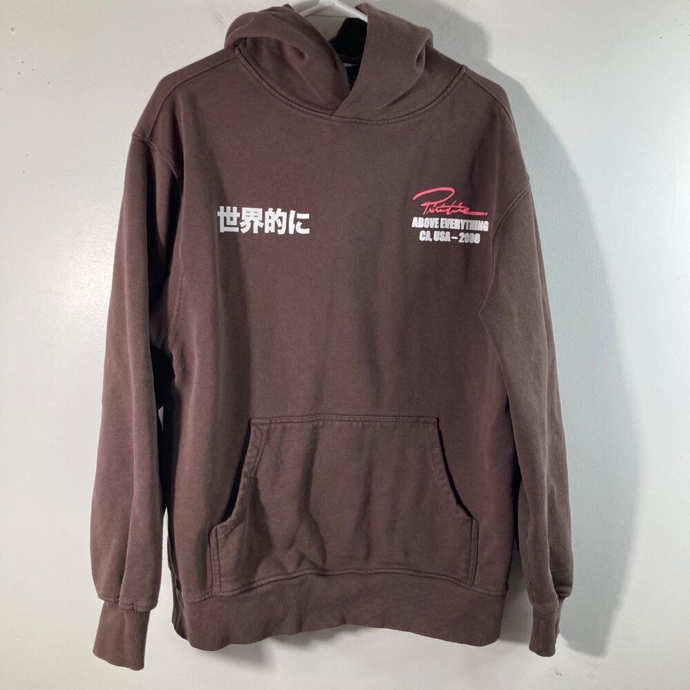 Mens Primitive Shaka Wear Hooded Heavy Weight Fleece Brown M‎